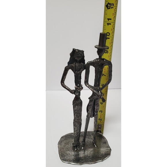 John McPhail Wedding Sculpture Scotland Metal Bride & Groom Top Hat Veil Flowers - Picture 7 of 9